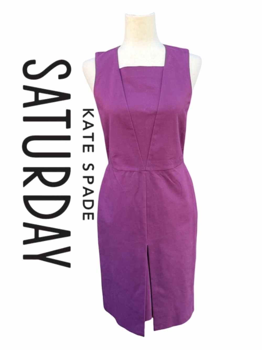 kate spade SATURDAY Layover Front Slit Dress purple sheath dress sleeveless 4